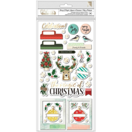 Warm Wishes Chipboard Thickers Stickers