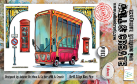 #1113 - Brit Stop Bus Pop A6 Stamp Set