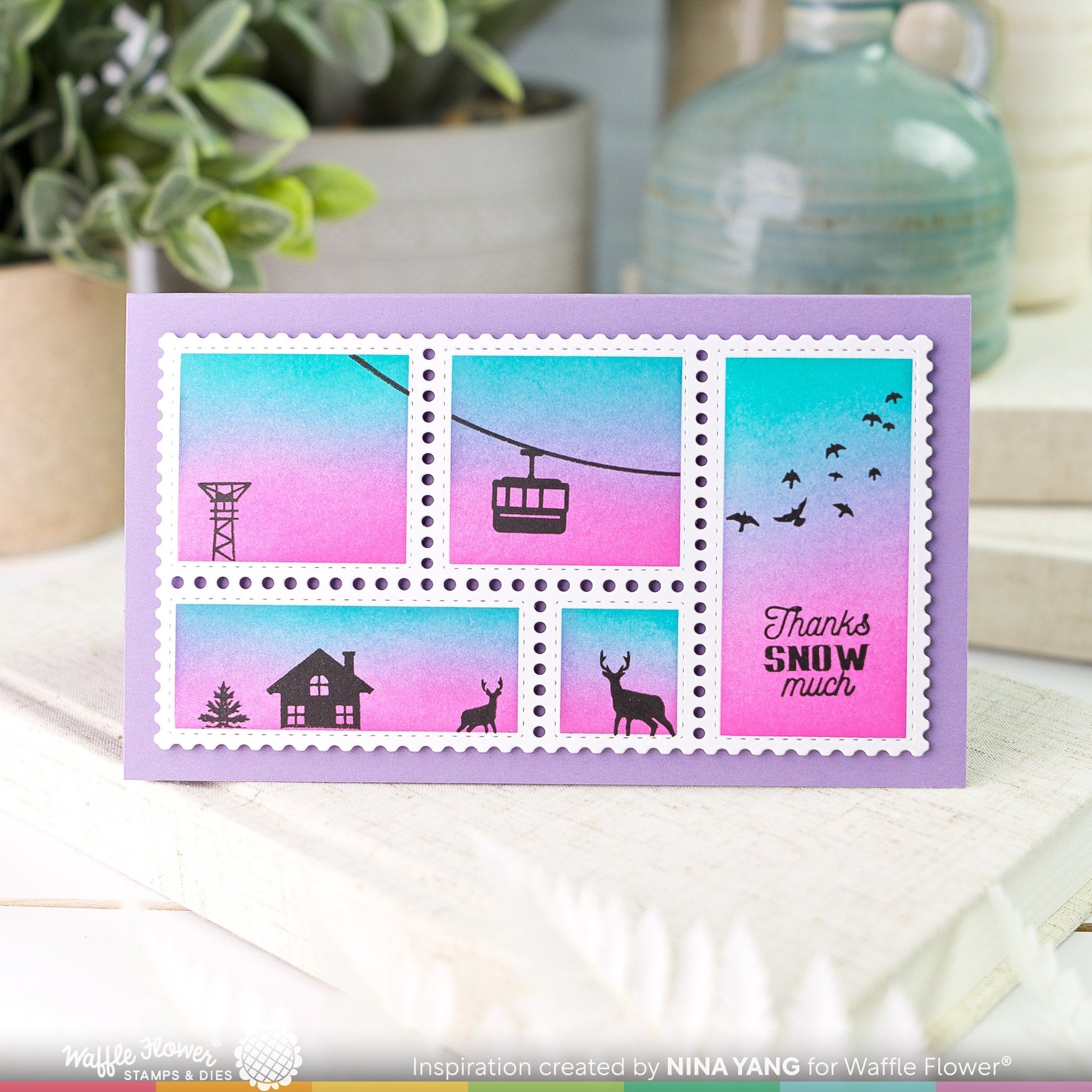 Postage Collage Winter View Stamp Set