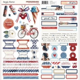 Simple Vintage Land of The Free Cardstock Stickers 12"X12"