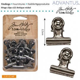 Hinge clips x15 antique nickel