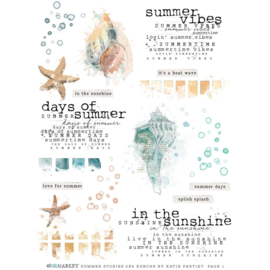 Summer Stories Rub-On Transfer Set 6"X8"