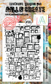 #0385 Scripted Squares A6 Clear Stamp Set