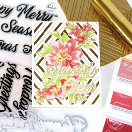 Clear Stamp Set 6"X8" Brushed Sentiments Holiday
