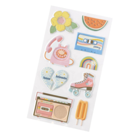 Flower Child Puffy Stickers