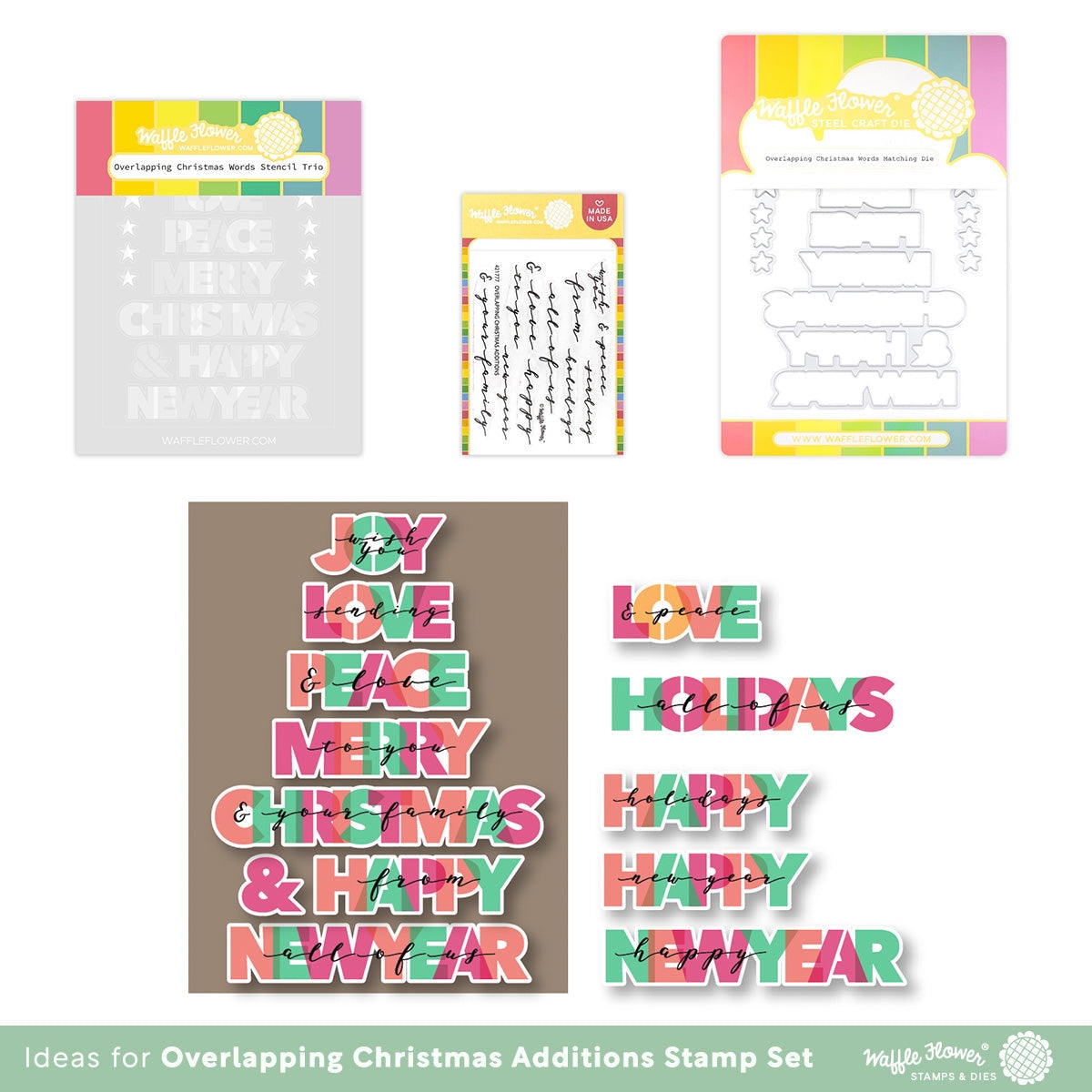 Overlapping Christmas Additions Stamp Set