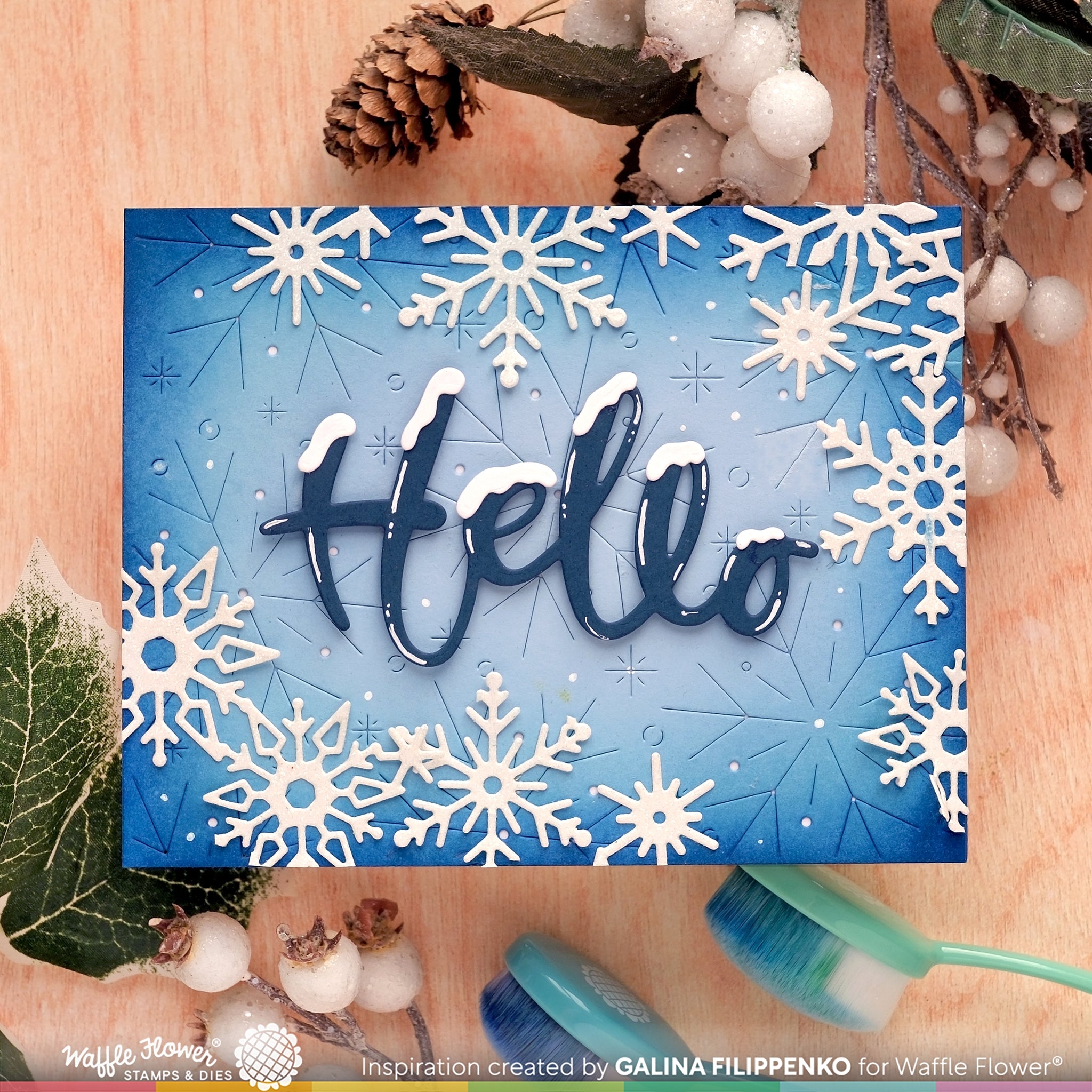 Snowcapped Hello Word Die