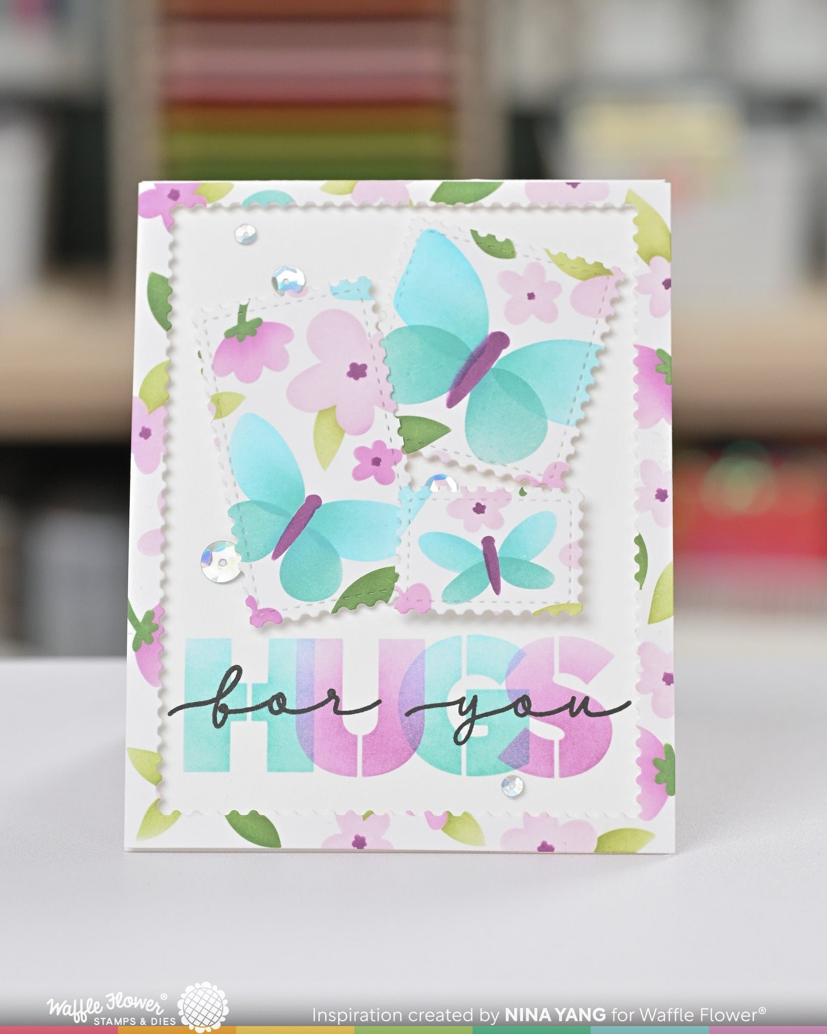 Postage Collage Spring Breeze Stencil