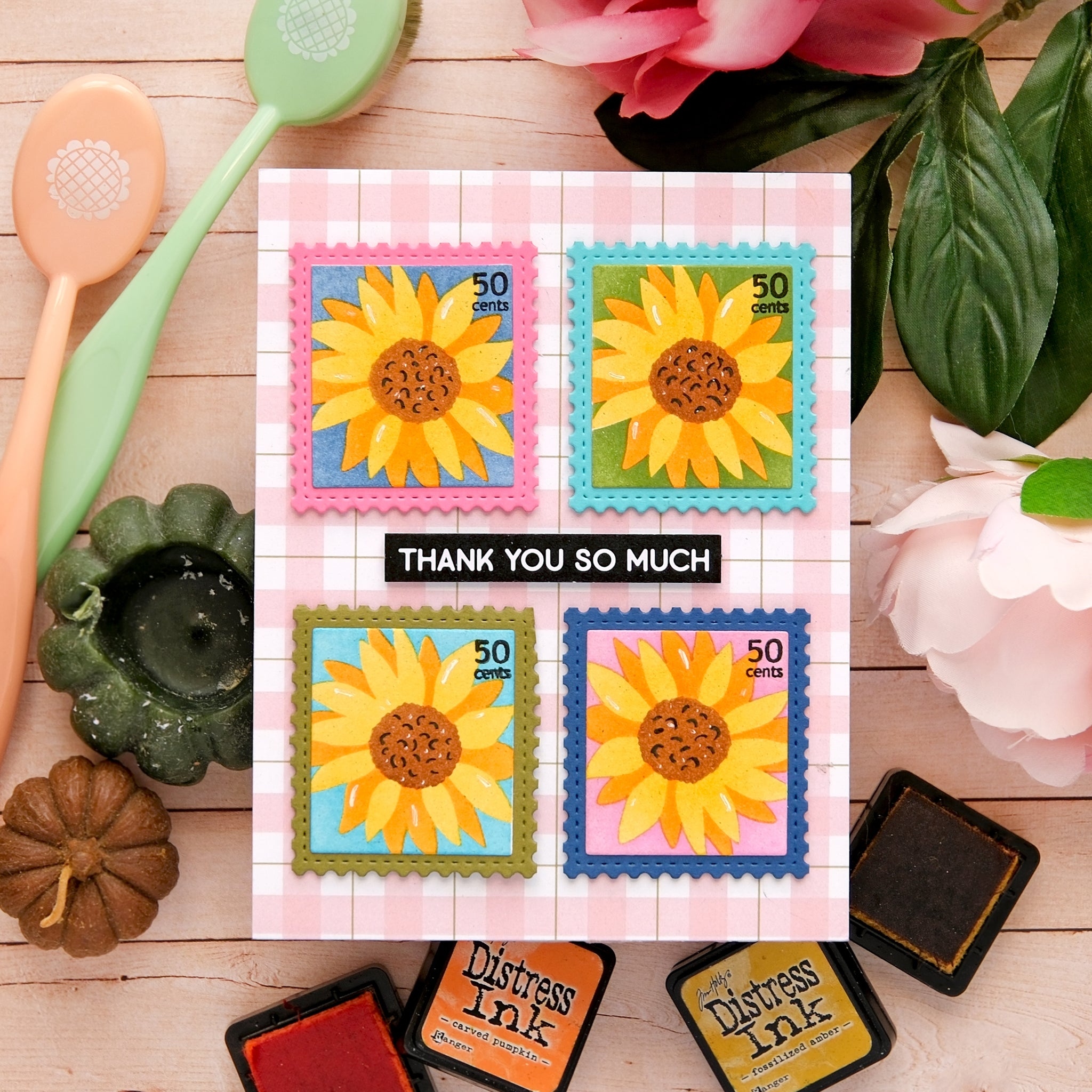 Postage Collage Harvest Stencil