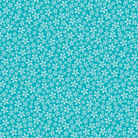 Patterned single-sided teal flower