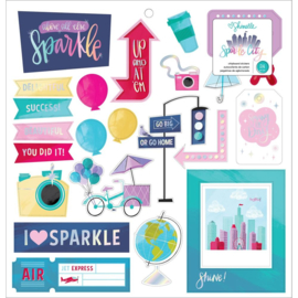 Sparkle City Chipboard Stickers 12"X12"