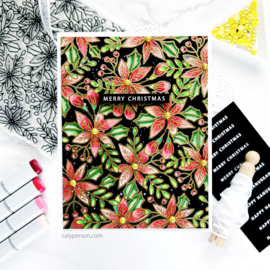 Poinsettia Background Stamps