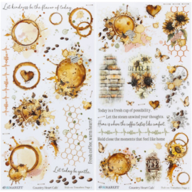 Country Heart Cafe Blendable Rub-On Transfer Set 6"X12"