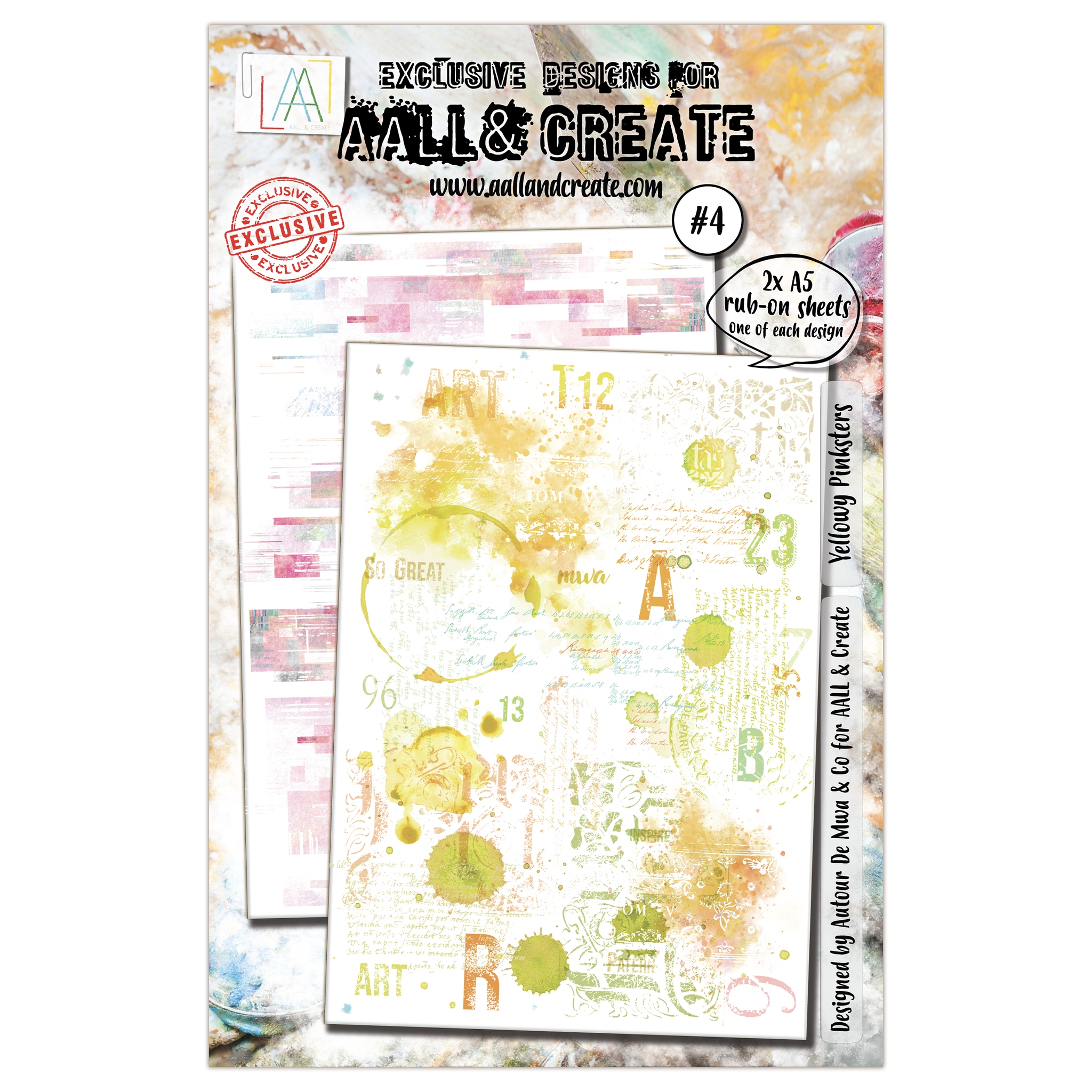 #04 Yellowy Pinksters A5 Rub-Ons