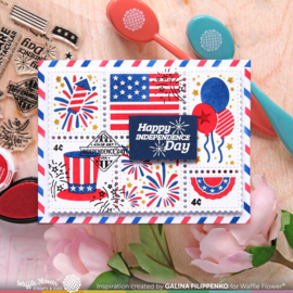 Postage Collage 4th of July Stencil