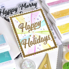 Clear Stamp Set 6"X8" Brushed Sentiments Holiday