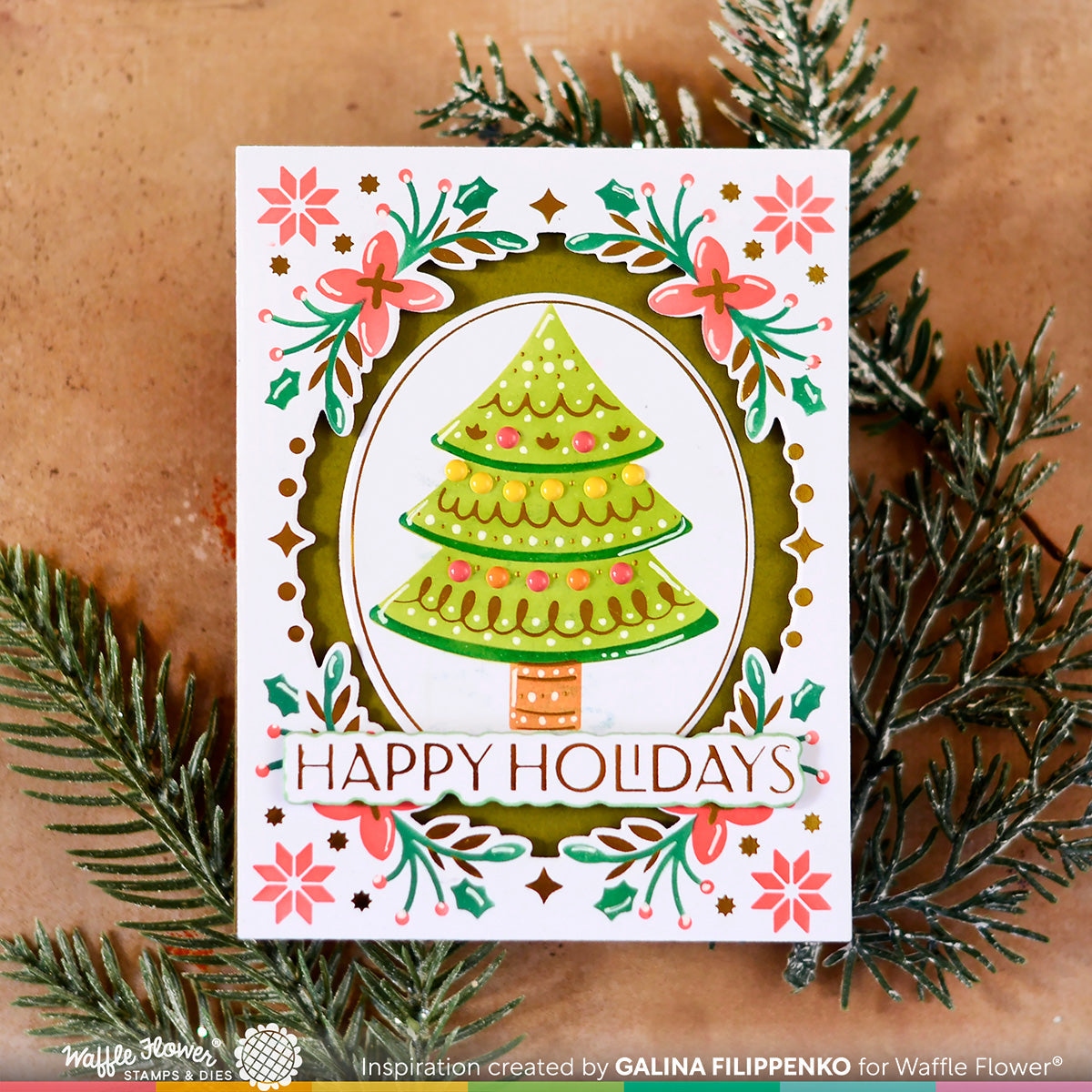Elegant Christmas Foil Plate