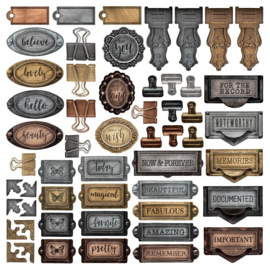 Simple Vintage Essentials Chipboard Metal Hardware