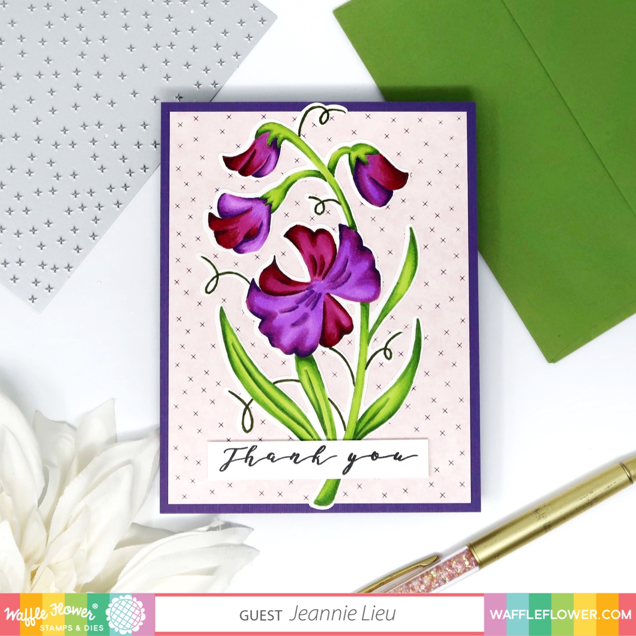 Sketched Sweet Pea Coloring Stencil