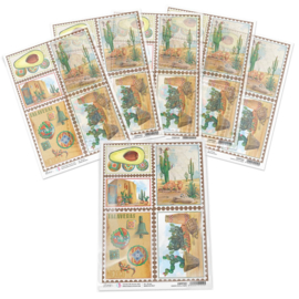 Sonora Postal Stamps Rice Paper A4