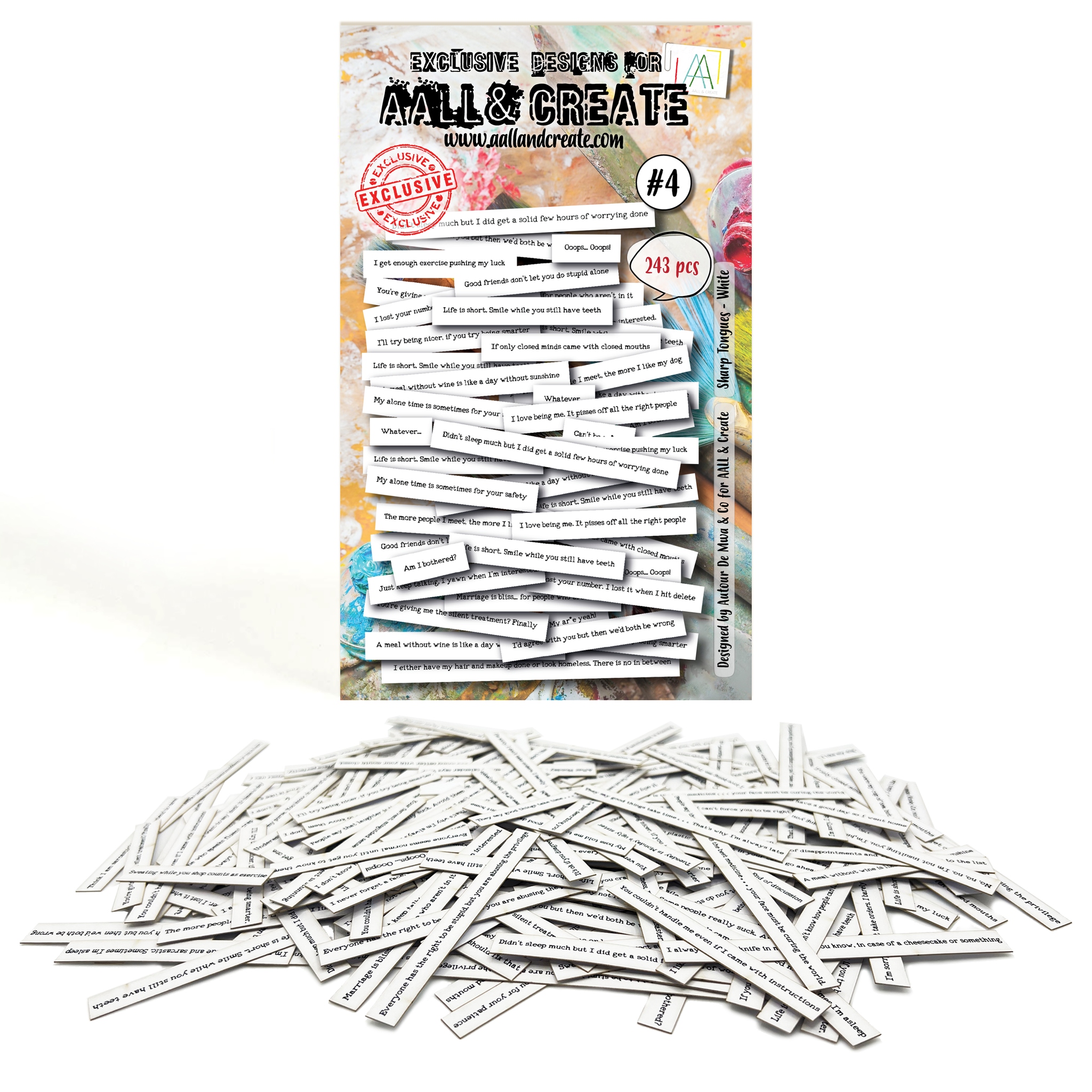 #004 Sharp Tongue White Ephemera Die Cuts