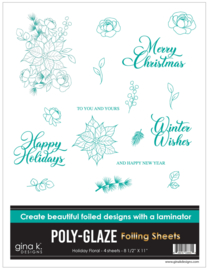 Holiday Floral Poly-Glaze Foiling Sheets