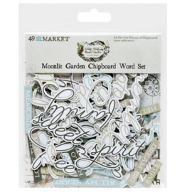 Vintage Artistry Moonlit Garden Word Chipboard Set