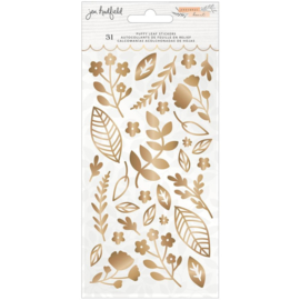 Peaceful Heart Puffy Stickers Leaf W/Gold Foil