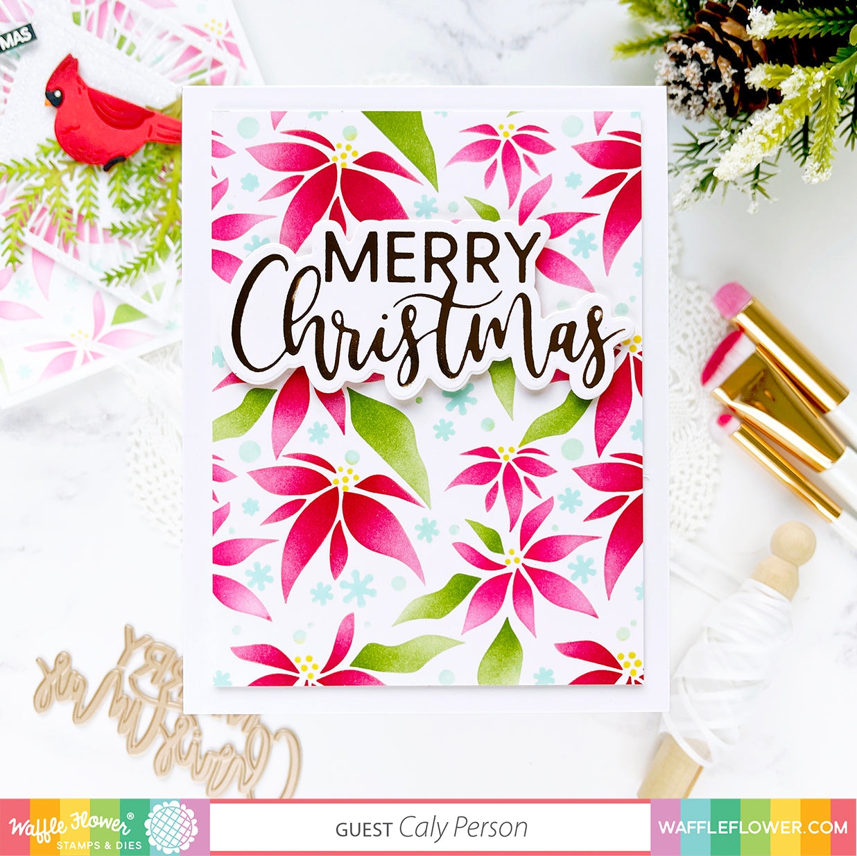 Layered Poinsettia Stencil Duo