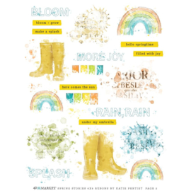 Spring Stories Rub-On Transfer Set 6"X8"