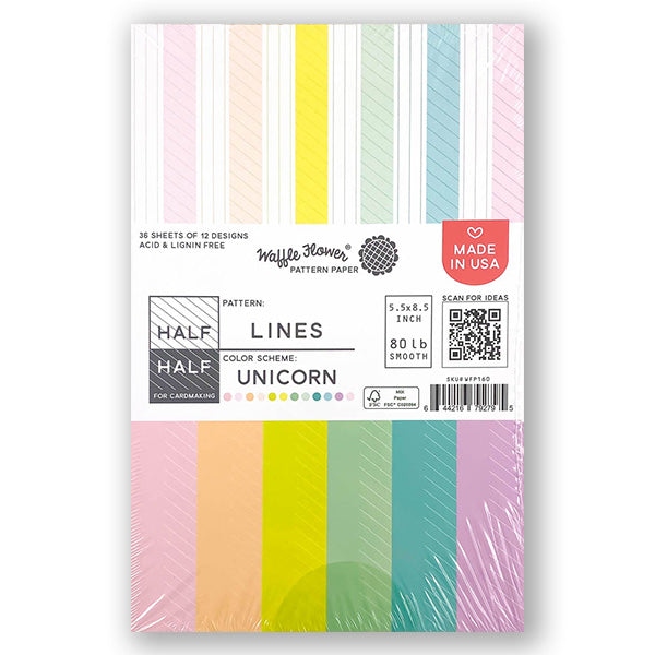 Unicorn Paper Pad-Half-Half Lines