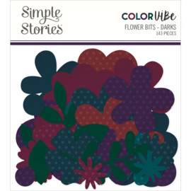 Color Vibe Cardstock Flowers Bits & Pieces Darks