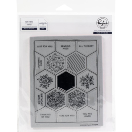 Hexagons Pop-Out Cling Rubber Background Stamp Set A2