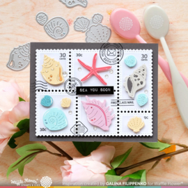 Postage Collage Blocks Stencil