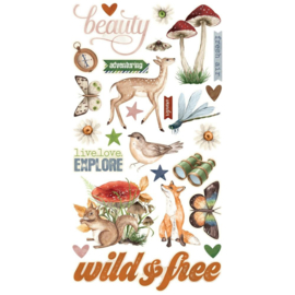 Woodlands Chipboard Stickers