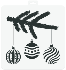 Stencil Christmas Baubles