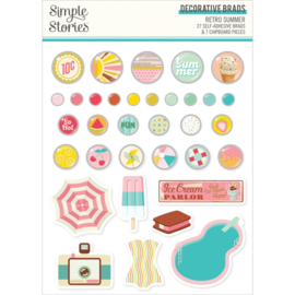 Retro Summer Decorative Brads