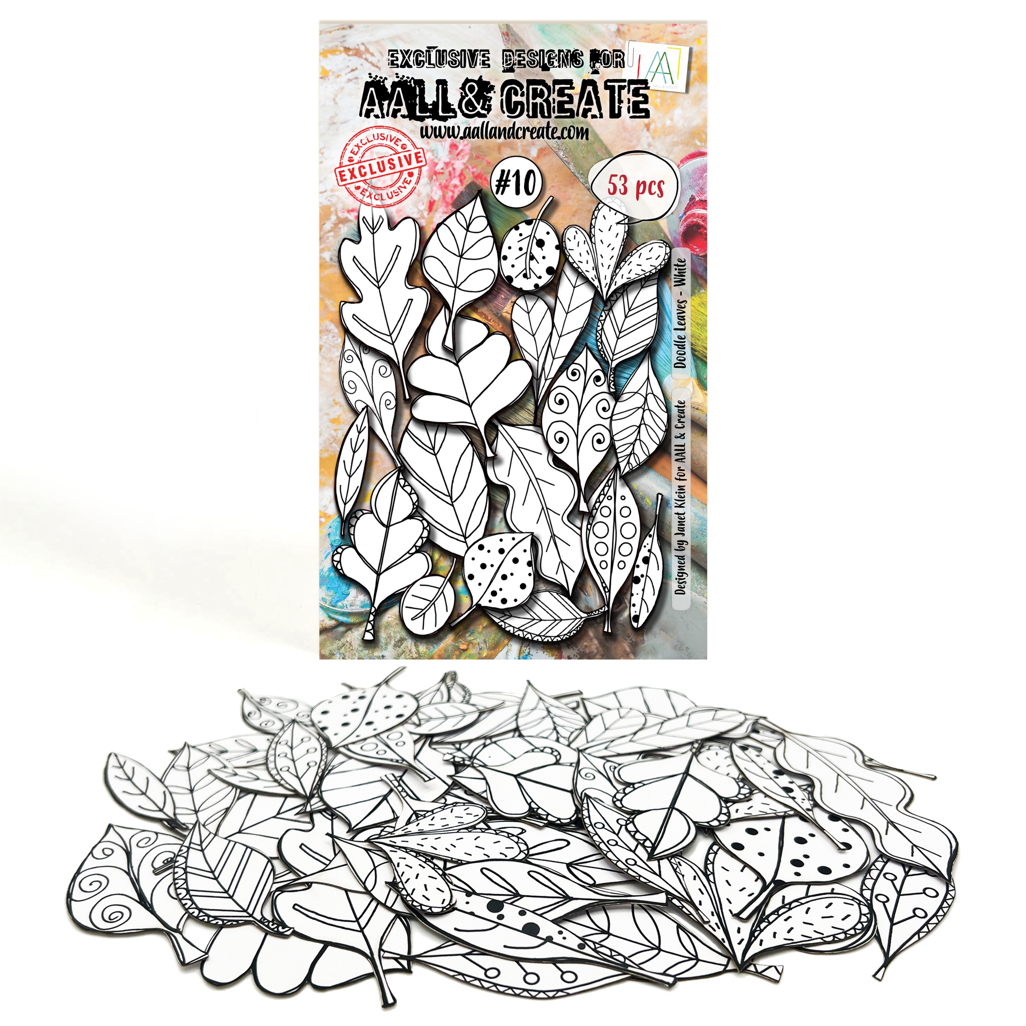 #010 Doodle Leaves White Ephemera Die Cuts