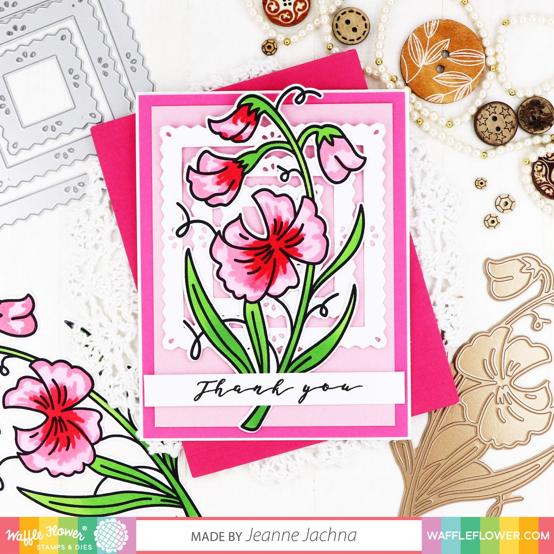 Sketched Sweet Pea Coloring Stencil