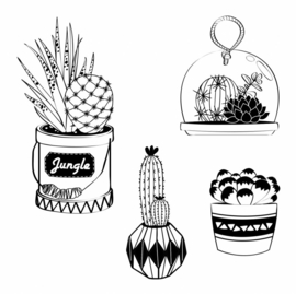 Duo Clear Stamps & Stencil Cactus