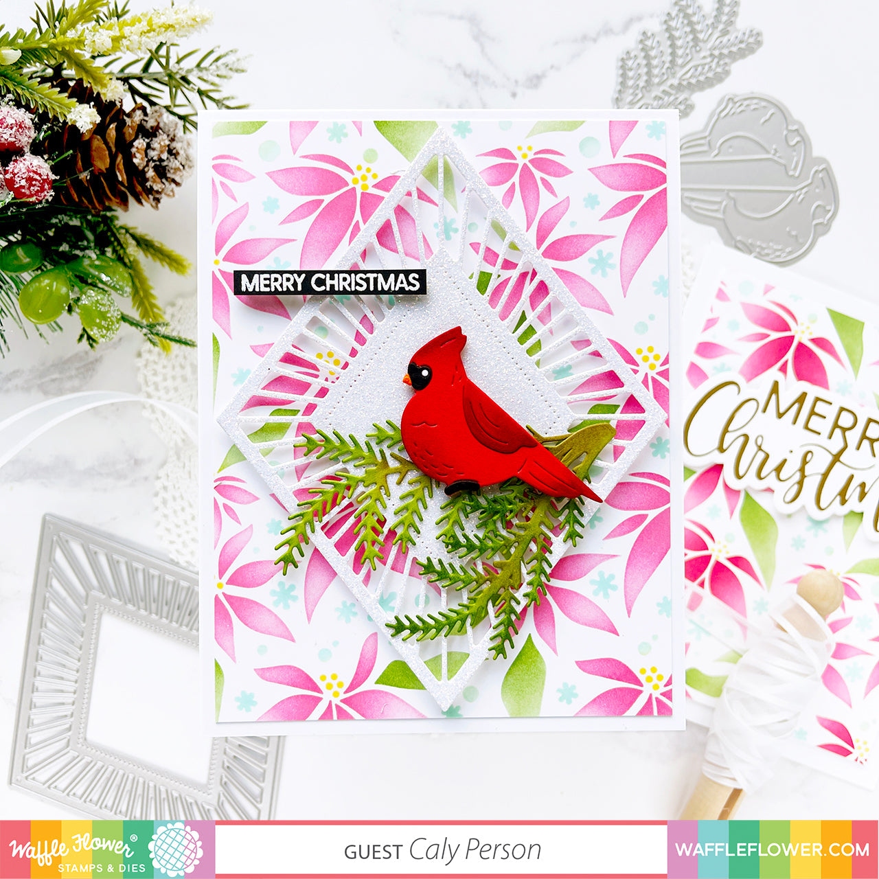 Layered Poinsettia Stencil Duo