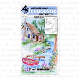 Scenic Foundations Clear Stamps Wooden Cabin