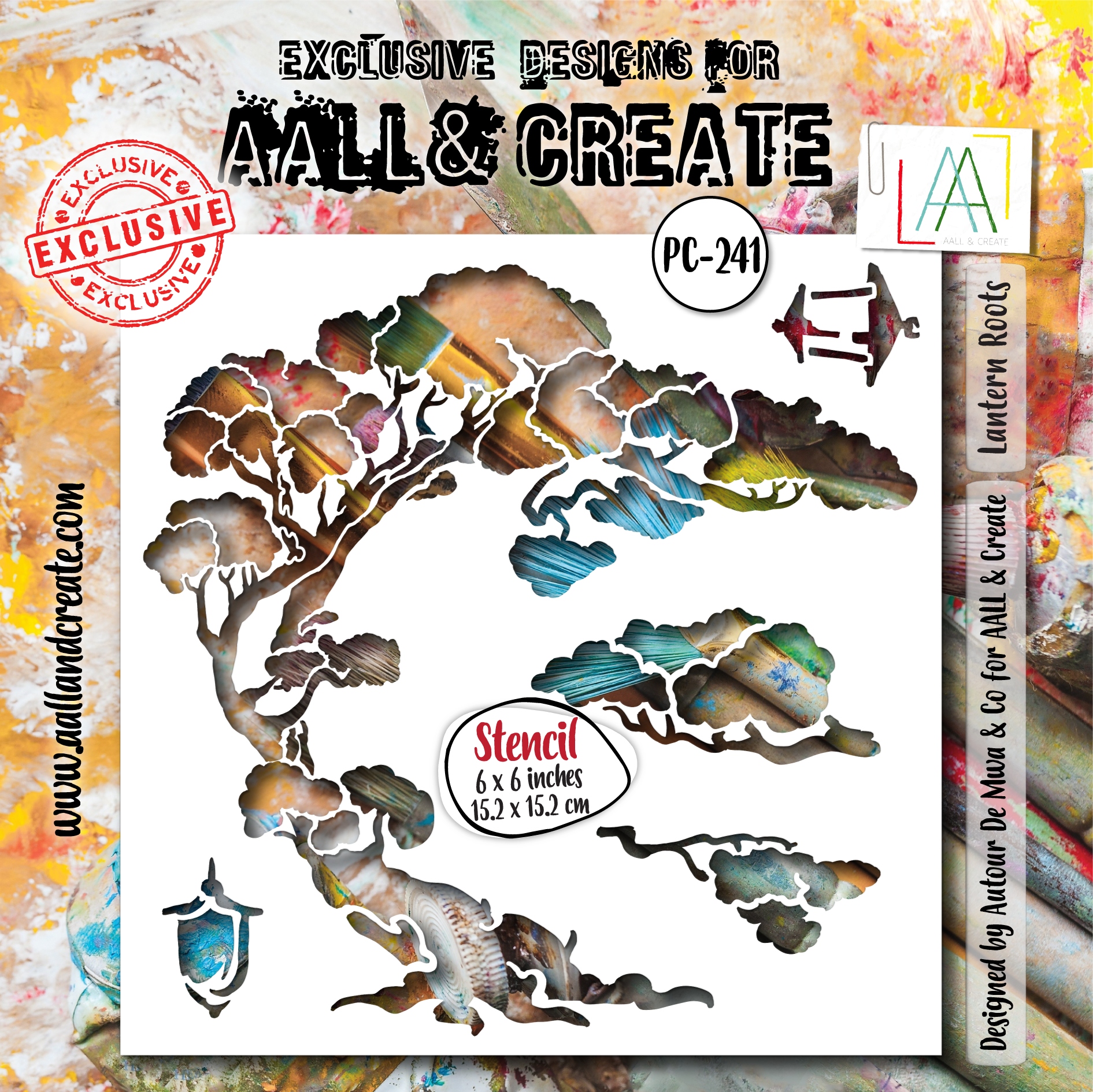 #241 Lantern Roots 6x6 (inch) Stencil