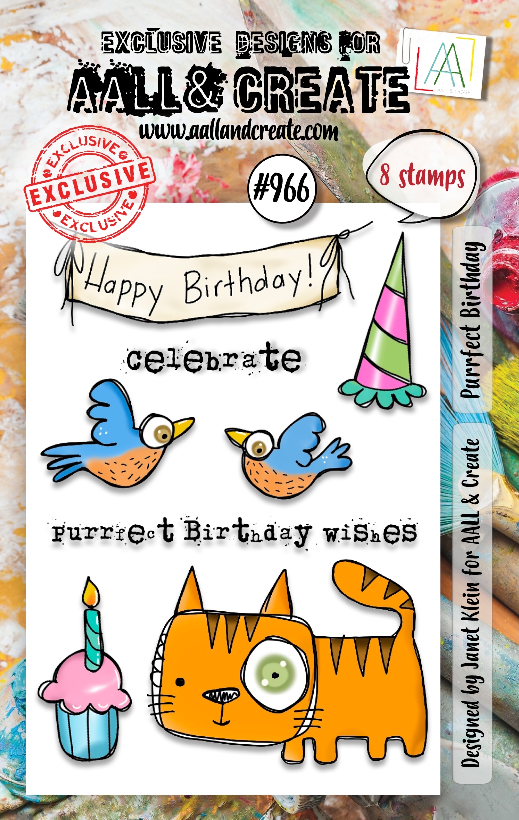 #0966 Purrfect Birthday A7 Stamp Set