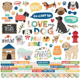 Fur Baby Dog Cardstock Stickers 12"x12"