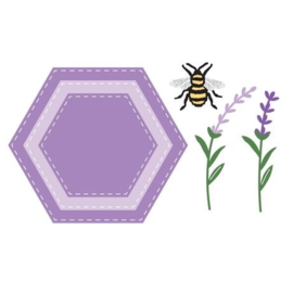 Lavender Fields Hexagons Etched Dies