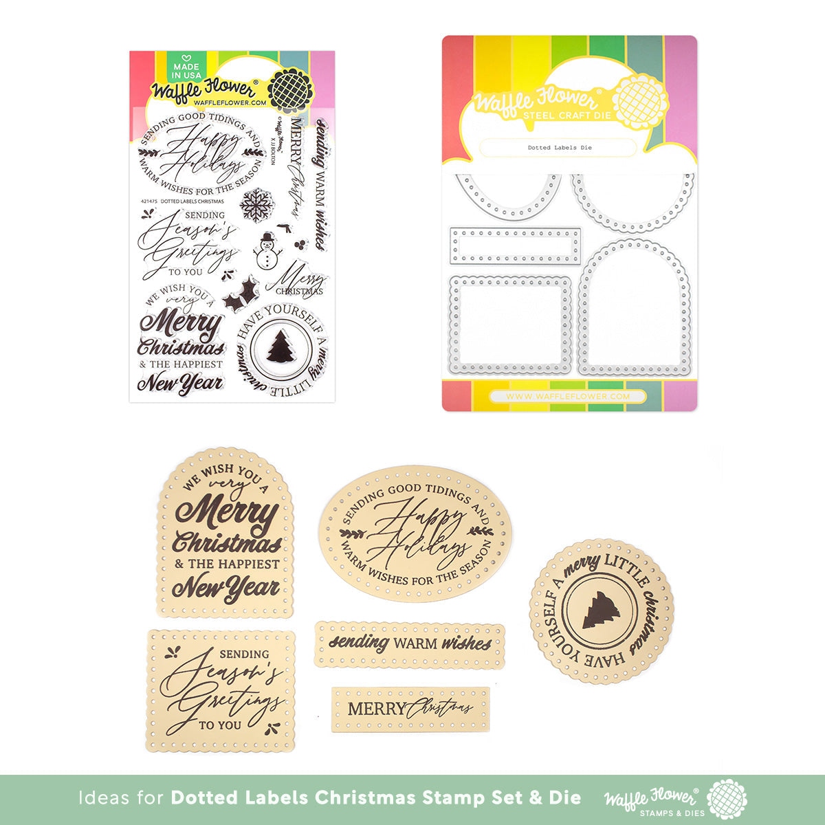Dotted Labels Christmas Stamp Set