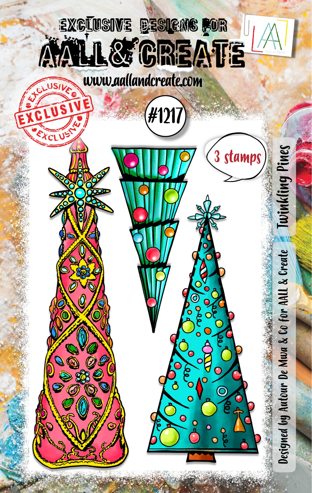 #1217 Twinkling Pines A7 Stamp Set