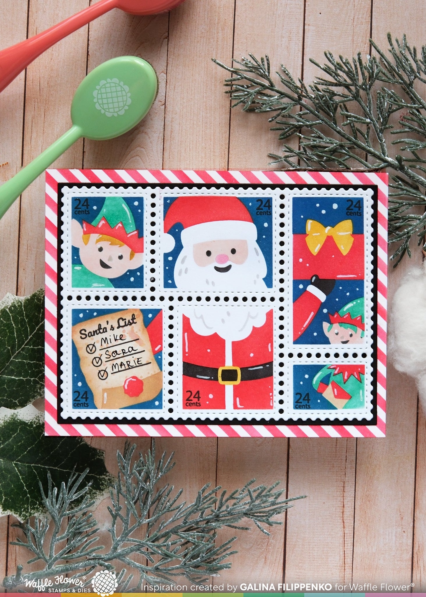 Postage Collage Dear Santa Stencil