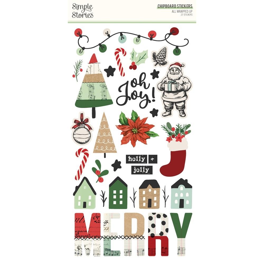 All Wrapped up Chipboard Stickers 6"X12"